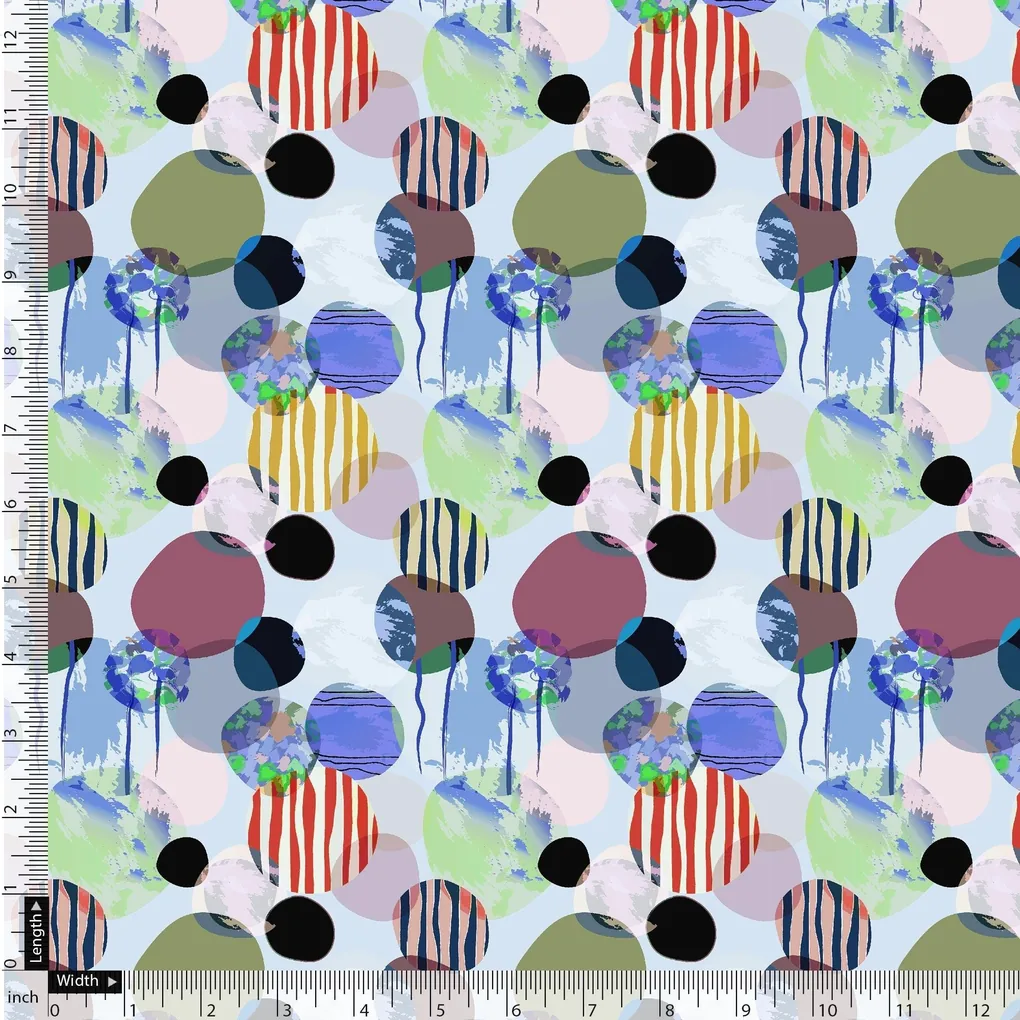 Morden Green Shade Constructed Circle Digital Printed Fabric - Image 5