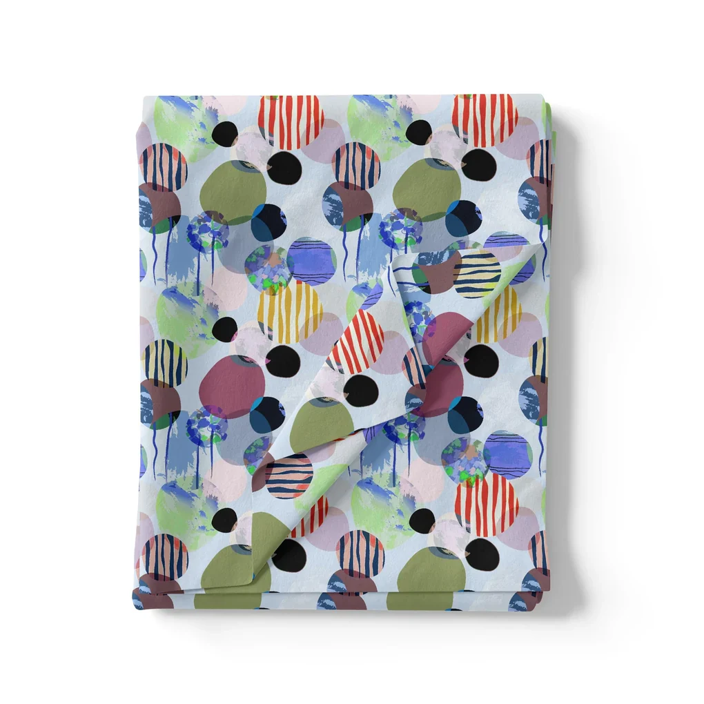 Morden Green Shade Constructed Circle Digital Printed Fabric - Pure Georgette - Image 3