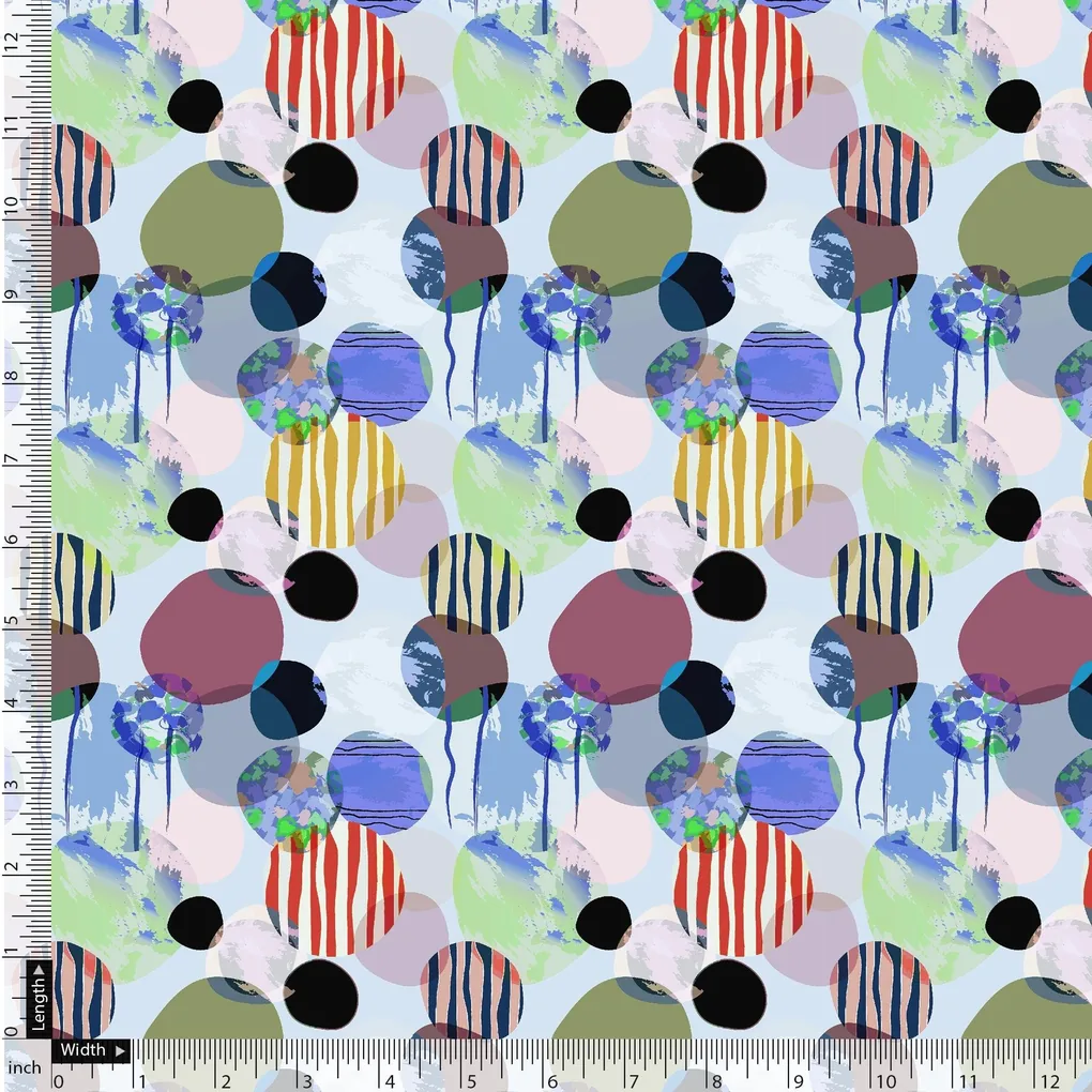 Morden Green Shade Constructed Circle Digital Printed Fabric - Pure Georgette - Image 5