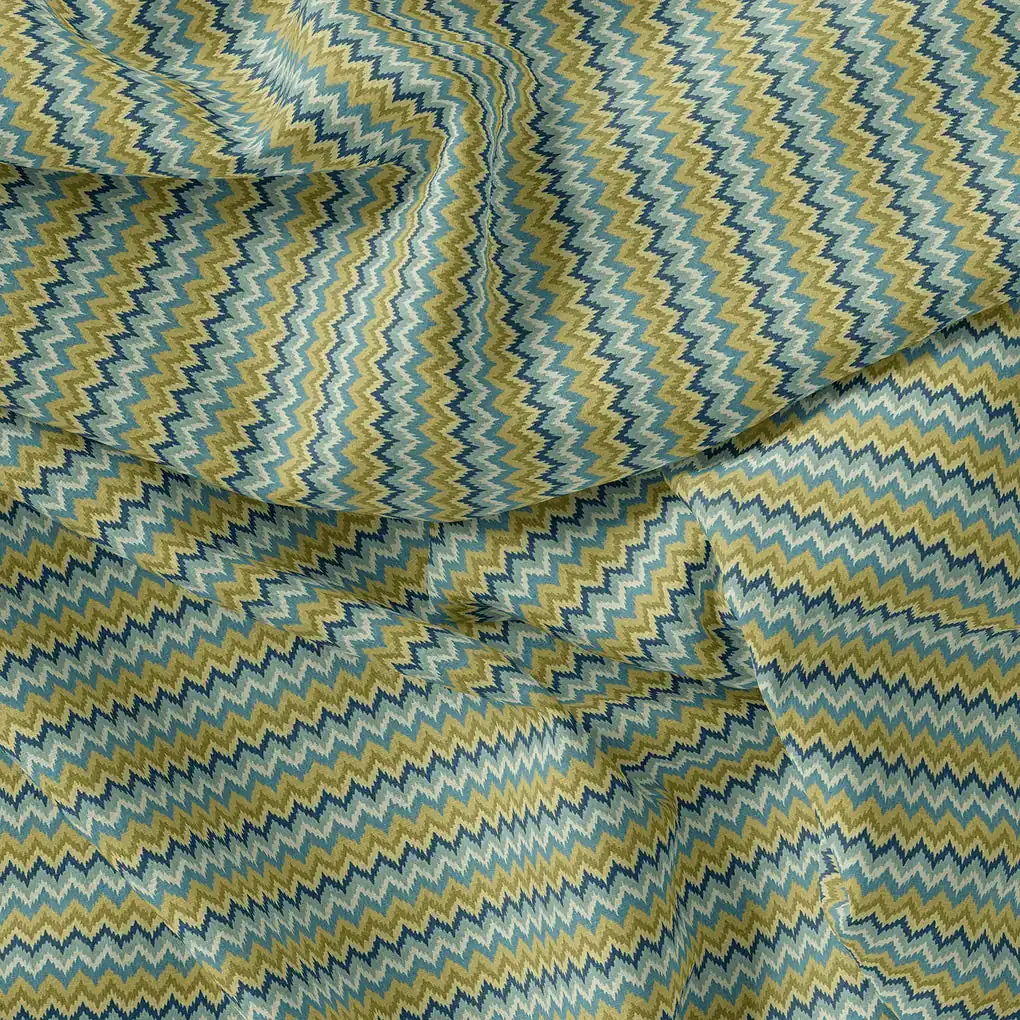 Morden Multicolour Glitch Zigzag Digital Printed Fabric - Image 4