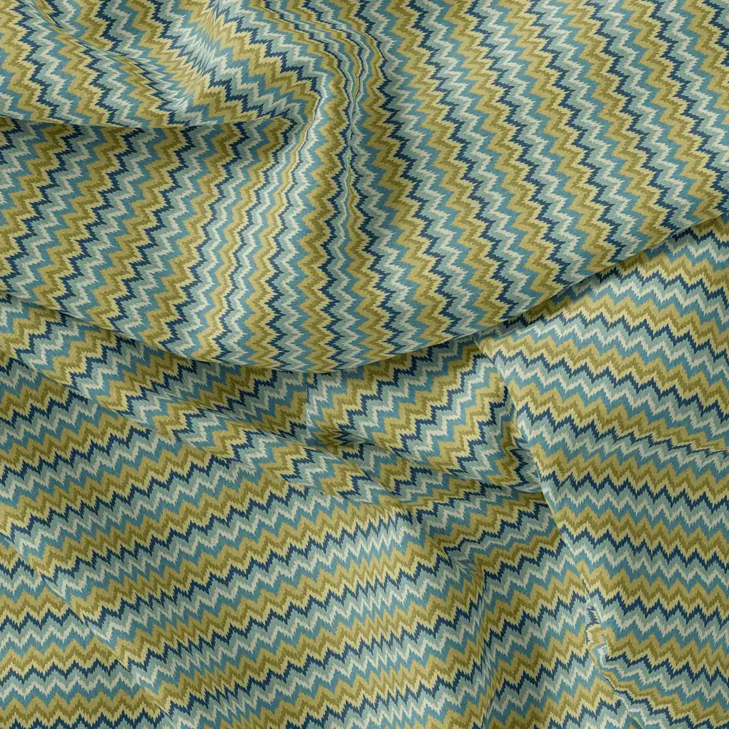 Morden Multicolour Glitch Zigzag Digital Printed Fabric - Pure Cotton - Image 4