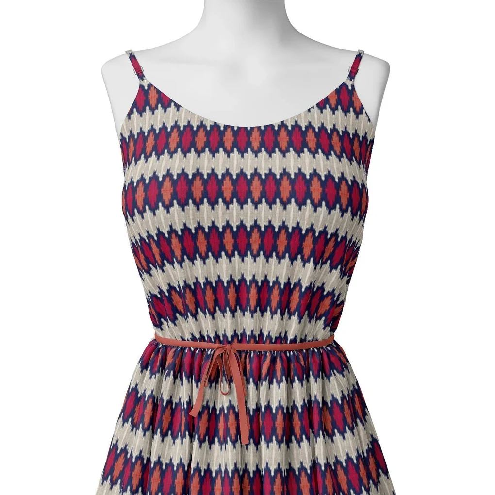 Morden Multicolour Ikat Repeat Digital Printed Fabric - Image 2
