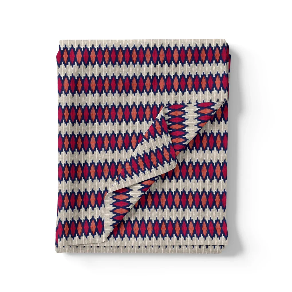 Morden Multicolour Ikat Repeat Digital Printed Fabric - Image 3