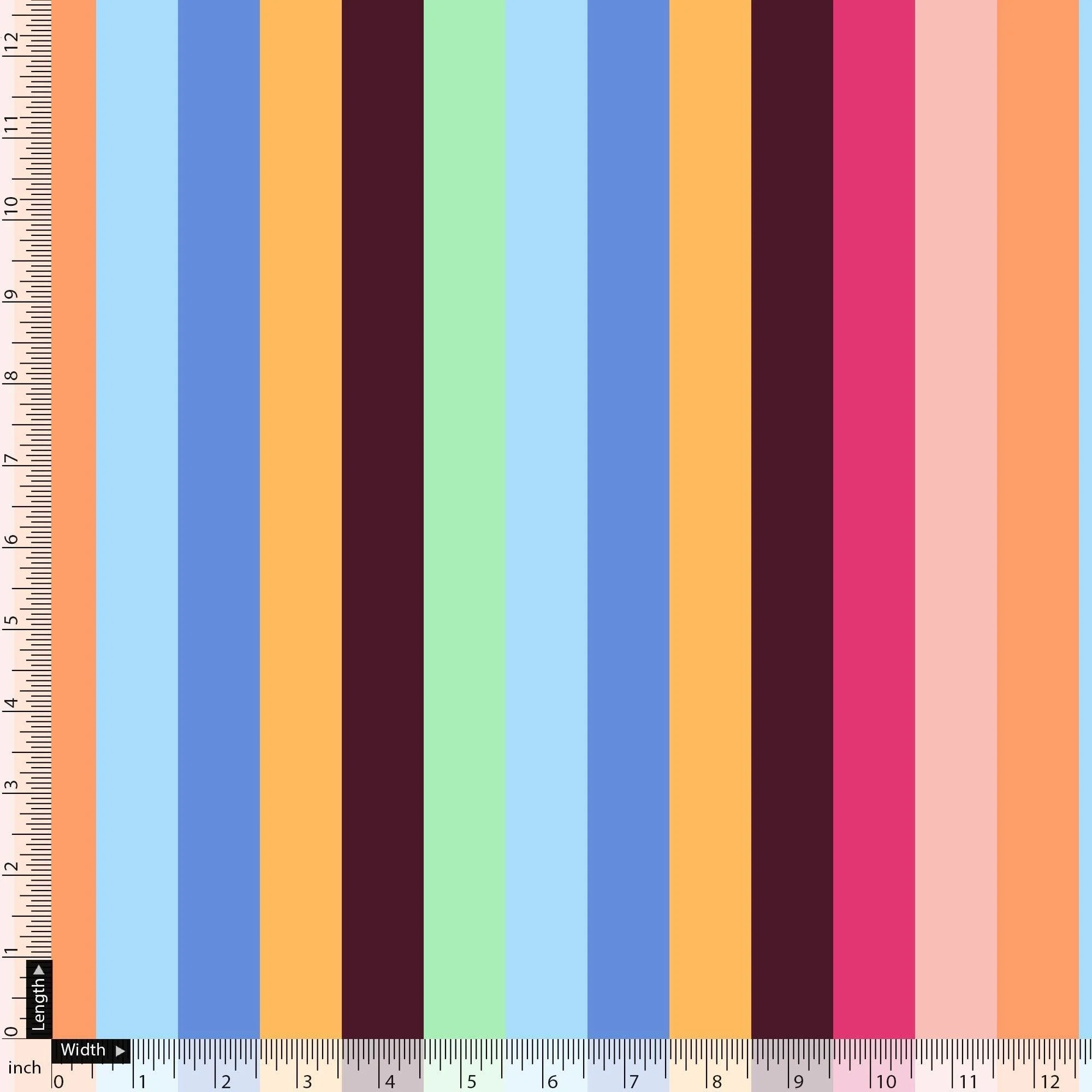 Morden Multicolour Rainbow Strips Digital Printed Fabric - Image 5