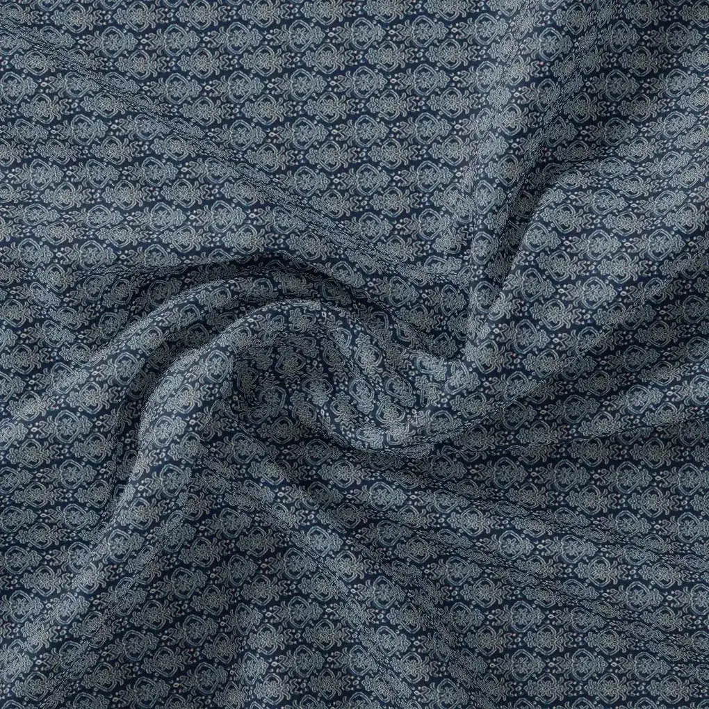 Morden Ogee Seamless Repeat Digital Printed Fabric - Pure Chinon - Image 3