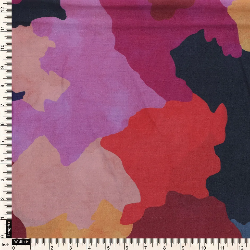 Morden Paint Of Art Multicolour Digital Printed Fabric - Kora Silk - Image 3