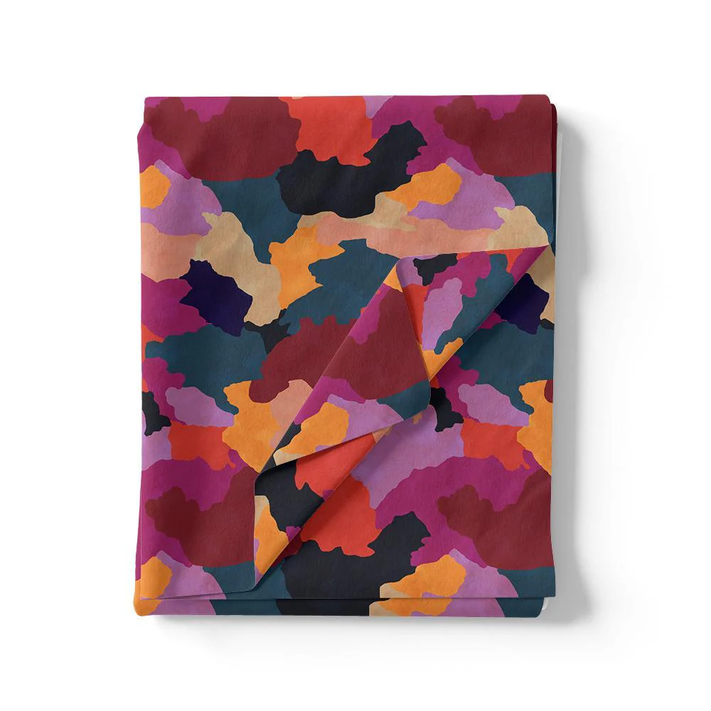 Morden Paint Of Art Multicolour Digital Printed Fabric - Pure Chinon - Image 3
