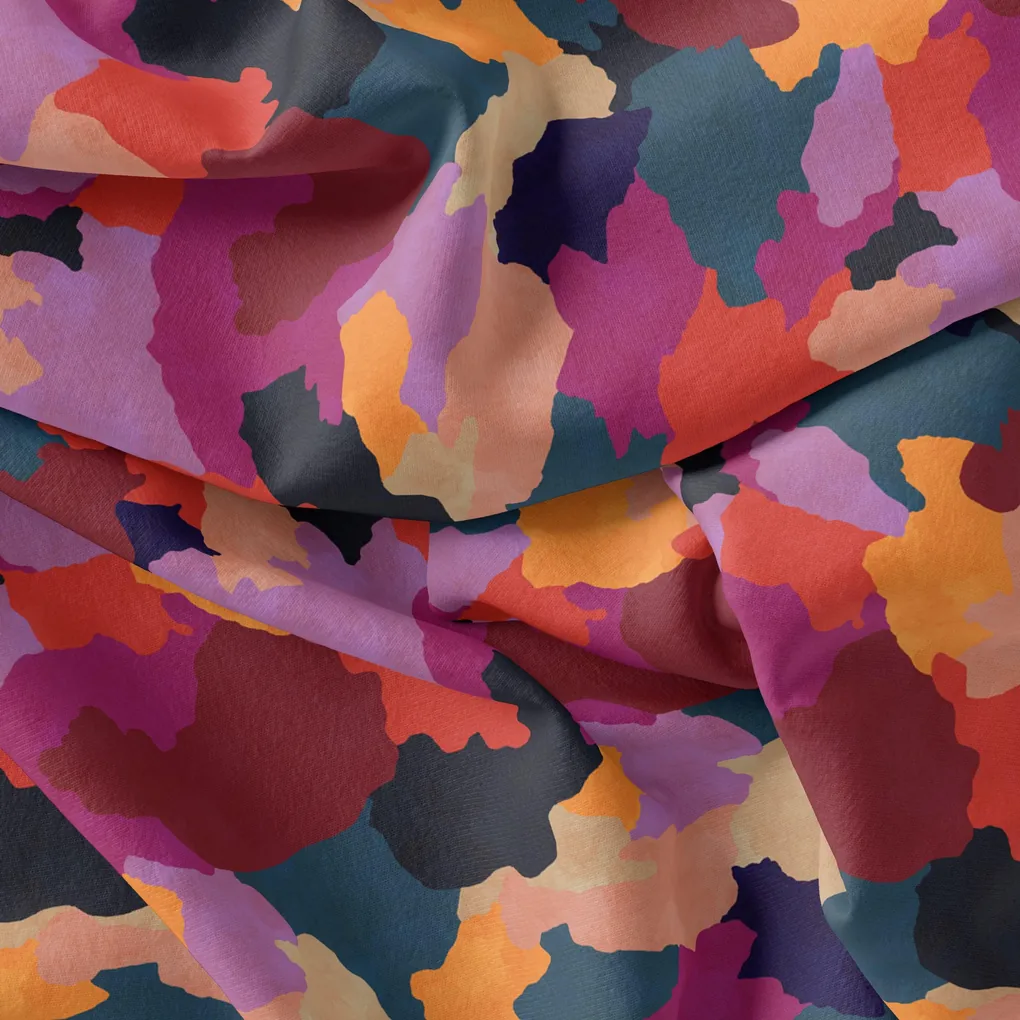 Morden Paint Of Art Multicolour Digital Printed Fabric - Pure Chinon - Image 4
