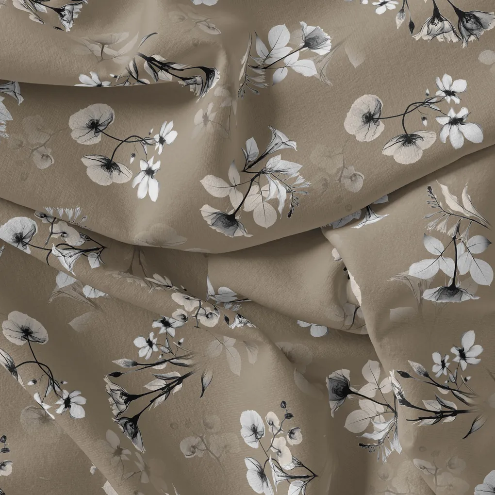 Morden Paint Of Leaves With Flower Digital Printed Fabric - Image 4