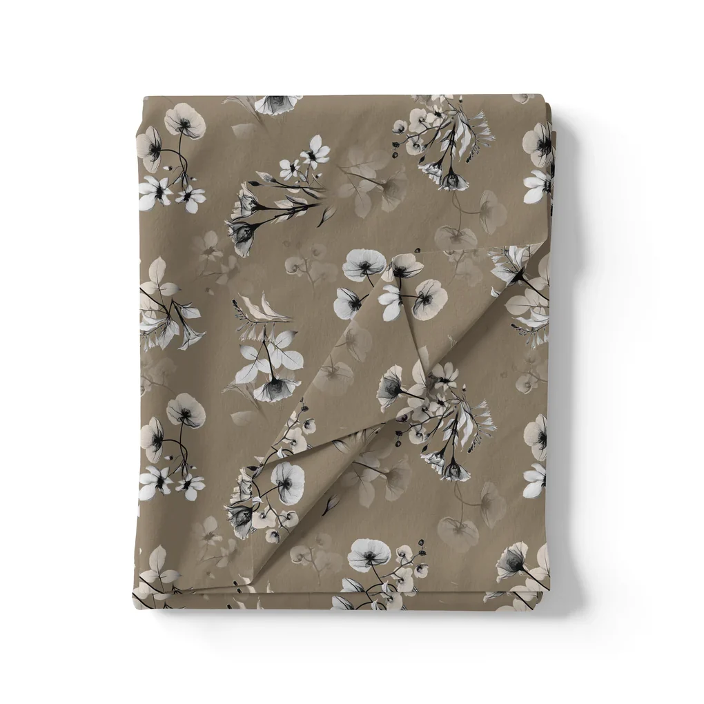 Morden Paint Of Leaves With Flower Digital Printed Fabric - Pure Georgette - Image 3