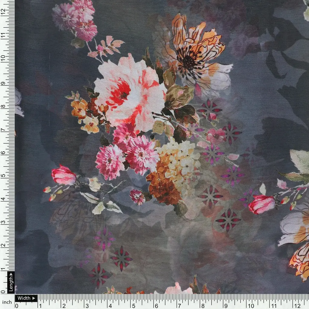Morden Peony Watercolour Art Digital Printed Fabric - Weightless - Image 4