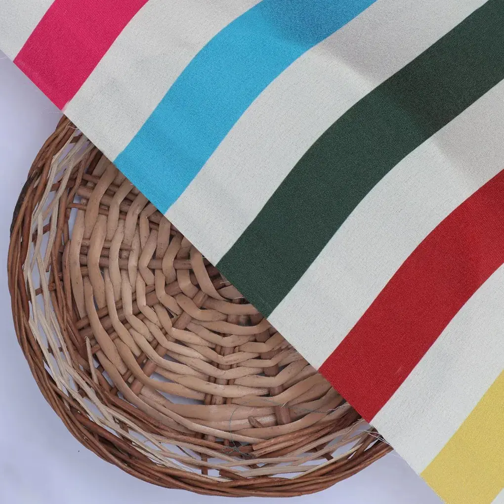 Morden Rainbow Strips Printed Fabric - Japan Satin - Image 2