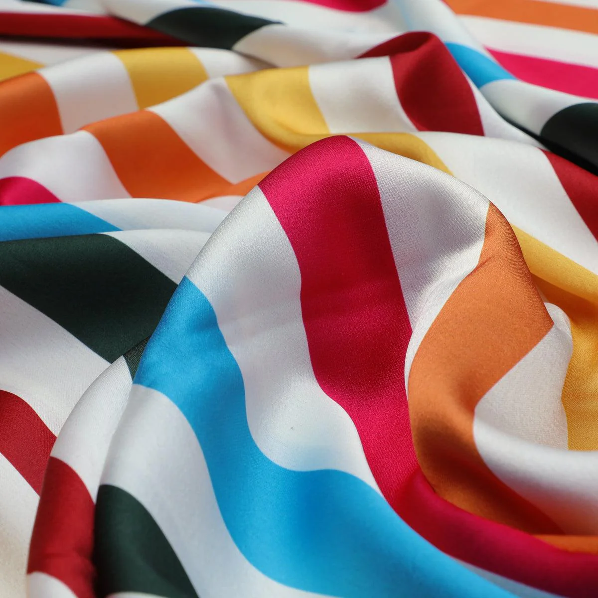Morden Rainbow Strips Printed Fabric - Japan Satin - Image 3