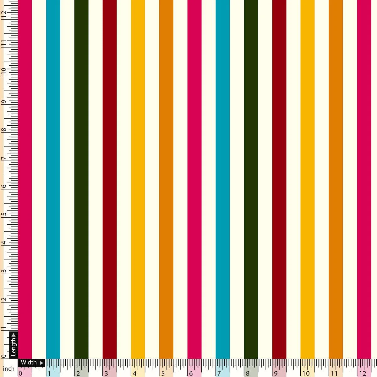 Morden Rainbow Strips Printed Fabric - Pure Chinon - Image 4