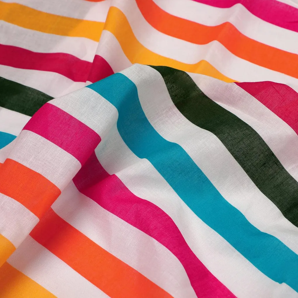 Morden Rainbow Strips Printed Fabric - Pure Cotton - Image 3