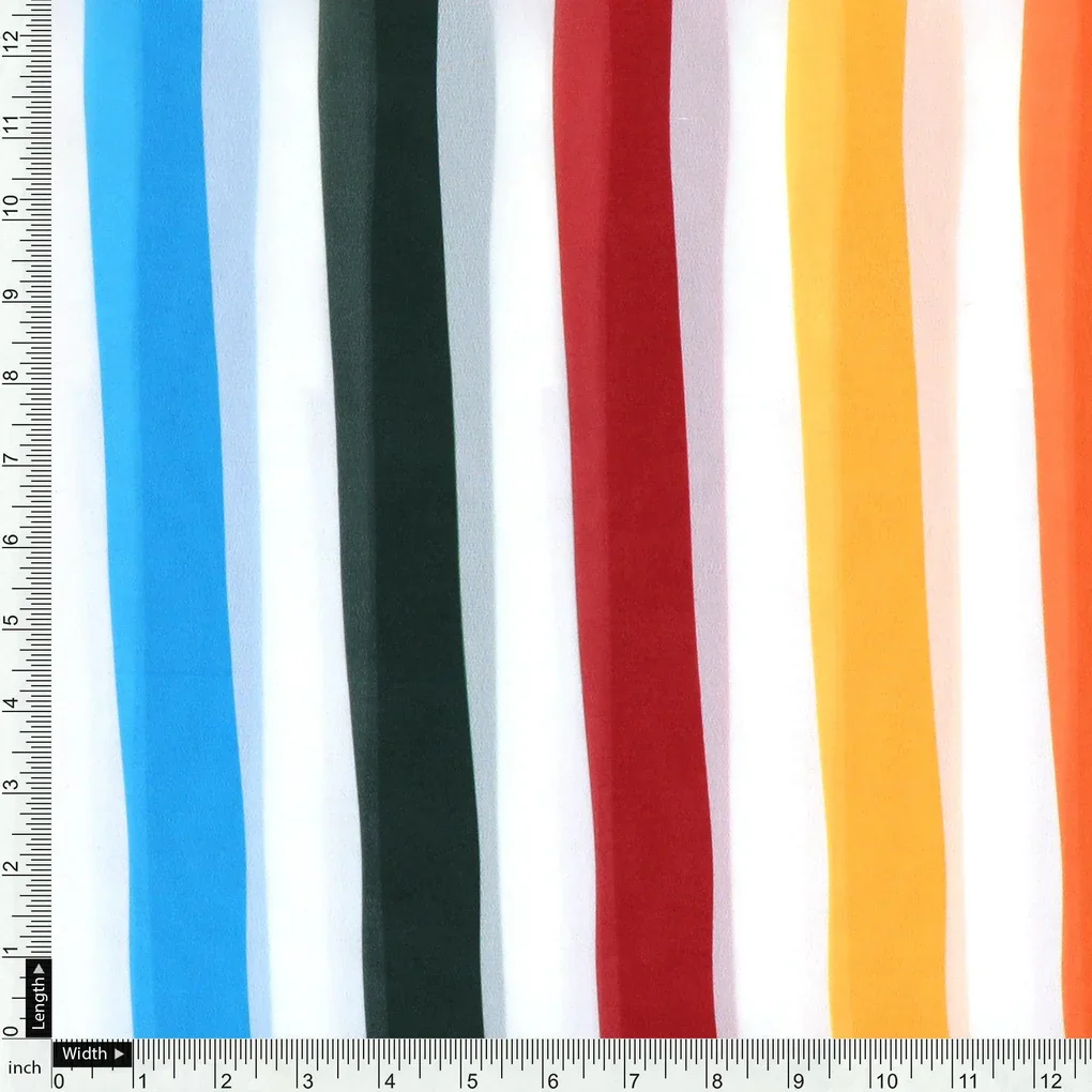 Morden Rainbow Strips Printed Fabric - Weightless - Image 4