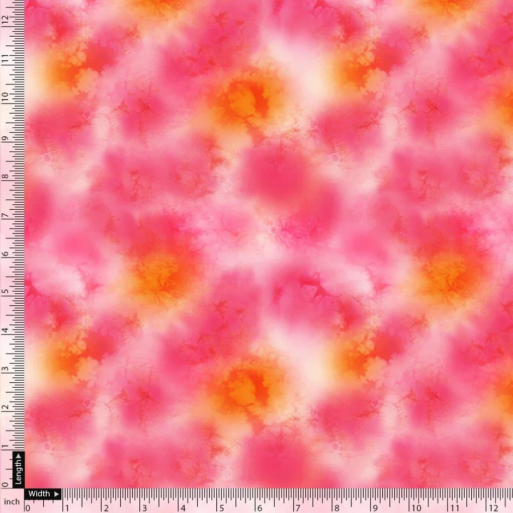 Morden Spotted Pink & Orange Digital Printed Fabric - Image 4