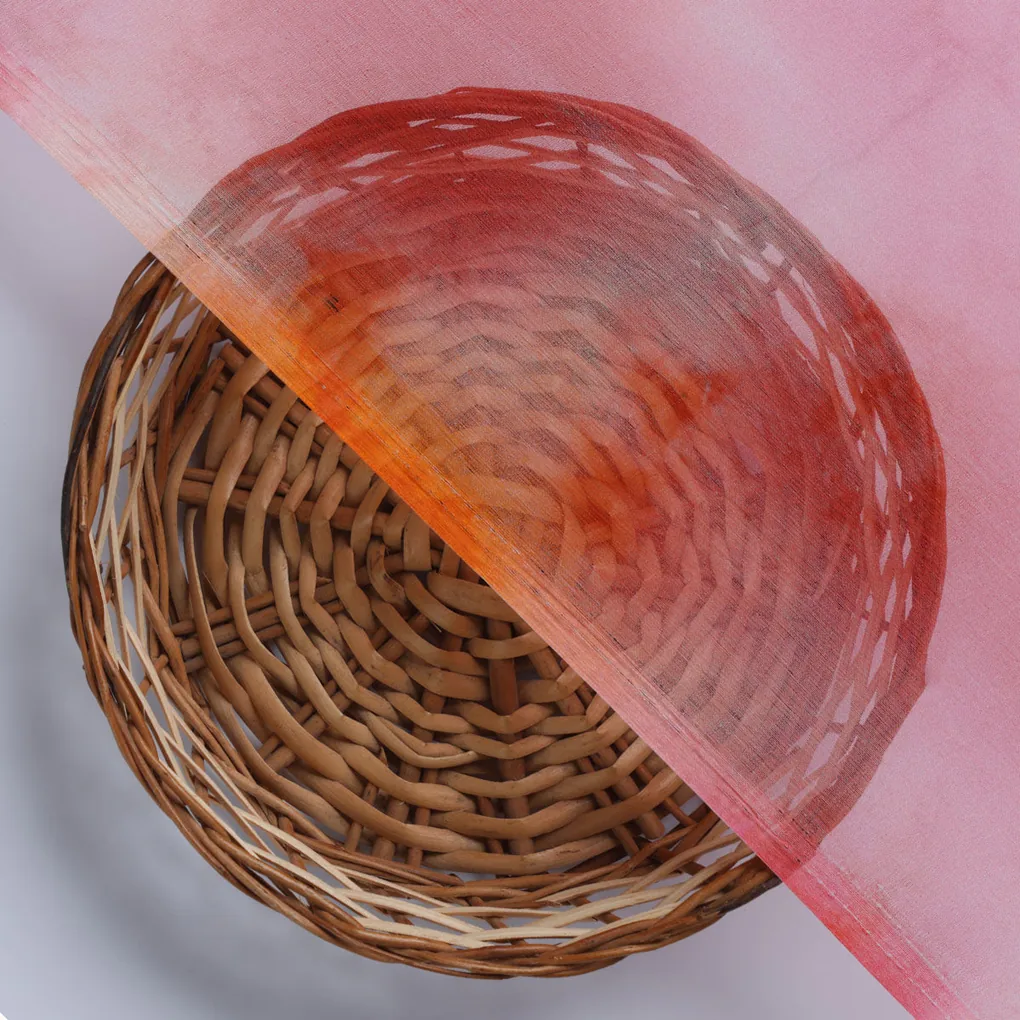 Morden Spotted Pink & Orange Digital Printed Fabric - Pure Chiffon - Image 3