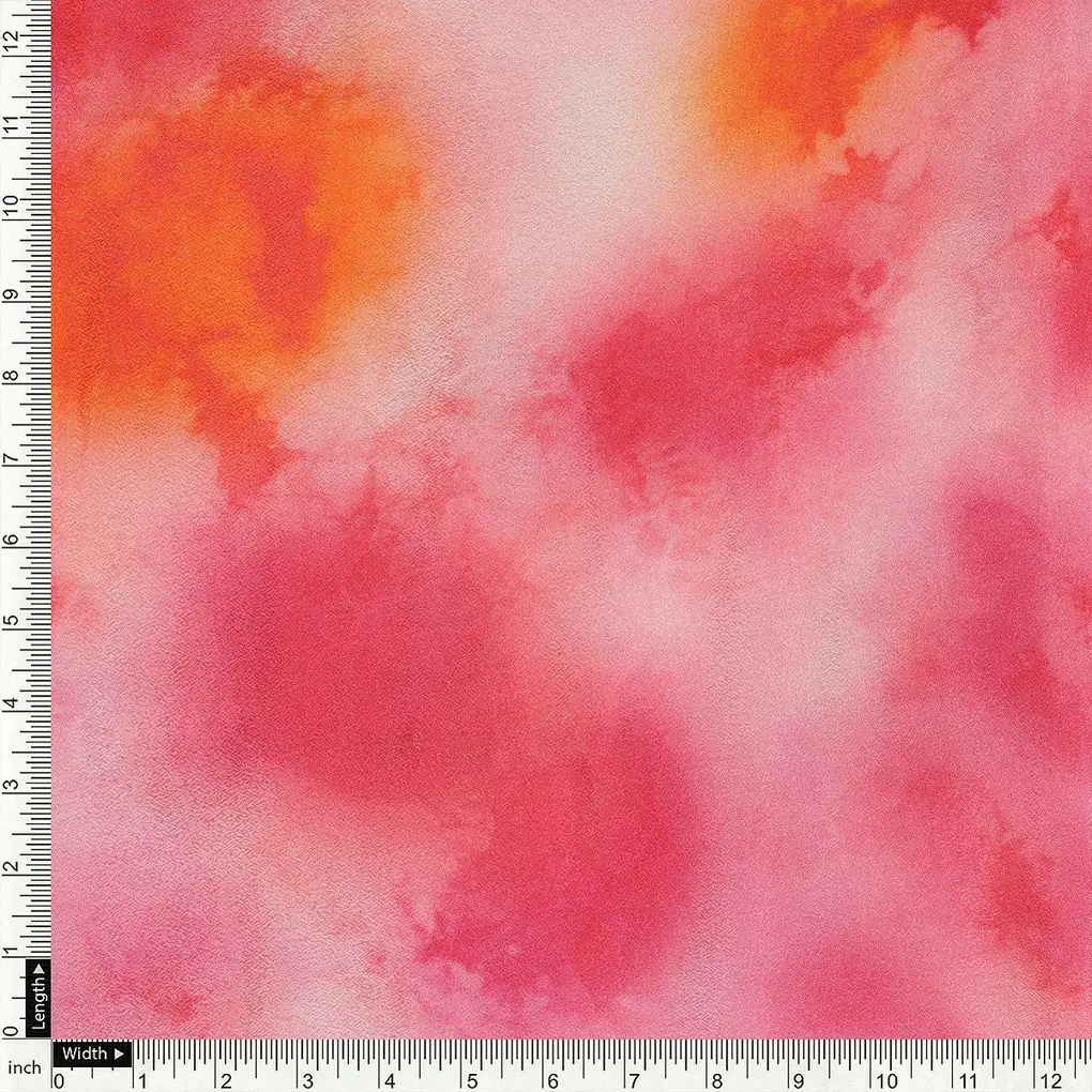 Morden Spotted Pink & Orange Digital Printed Fabric - Pure Chinon - Image 4