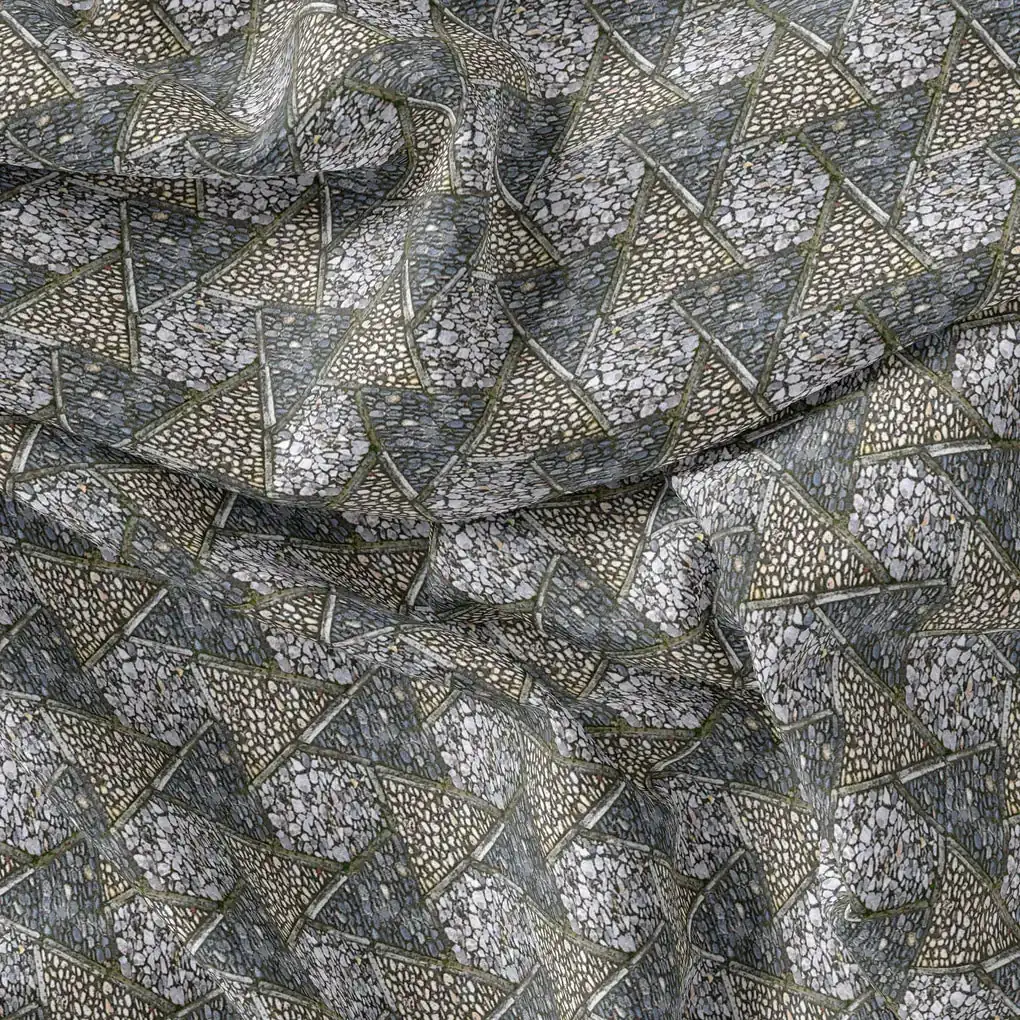 Morden Triangle Stone Art Digital Printed Fabric - Image 3