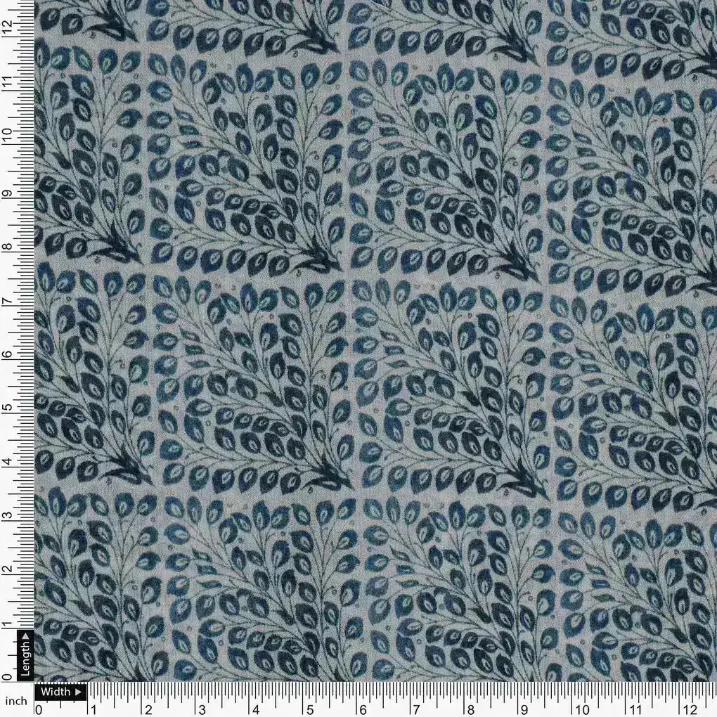 Morpich Block Digital Printed Fabric  - Pure Georgette - Image 4