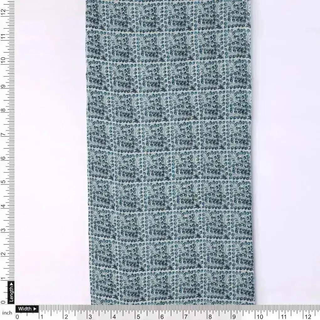 Morpich Block Digital Printed Fabric  - Pure Muslin - Image 4