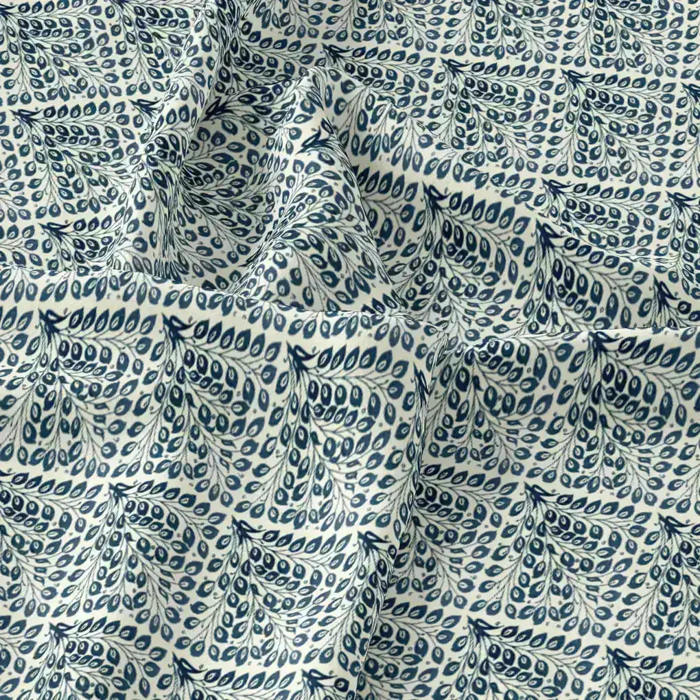 Morpich Block Digital Printed Fabric  - Tusser Silk - Image 3