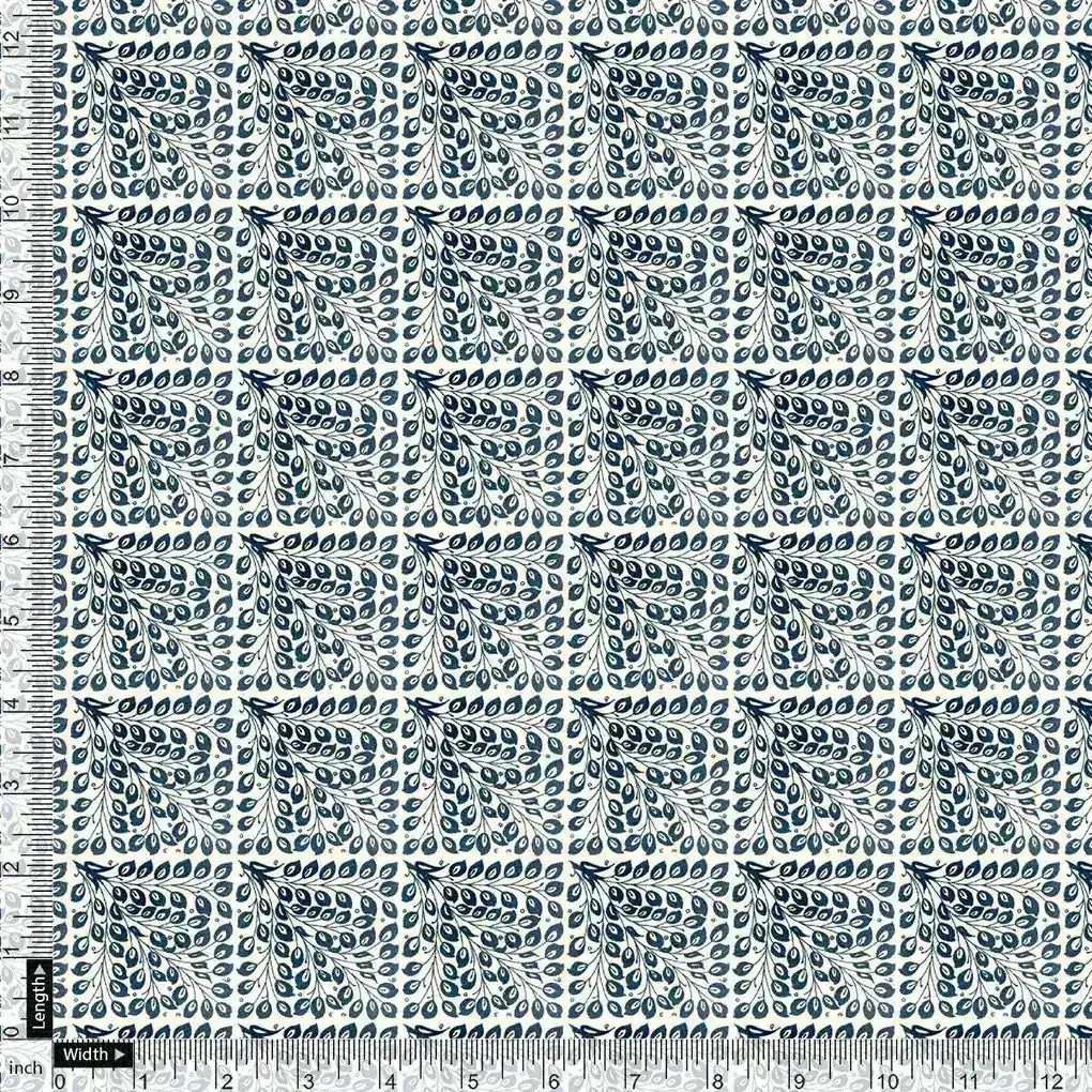Morpich Block Digital Printed Fabric  - Tusser Silk - Image 4