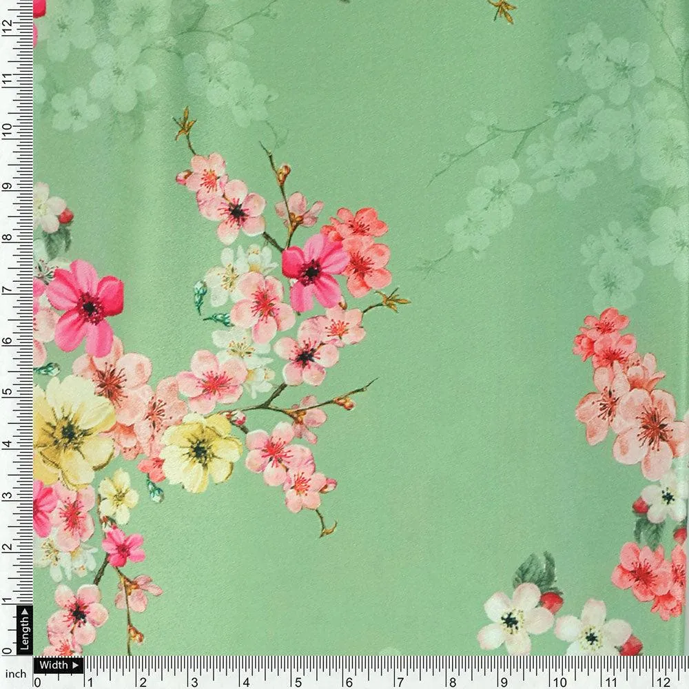 Multi Colour Tiny Beautiful Chintz Printed Fabric - Crepe - Image 4