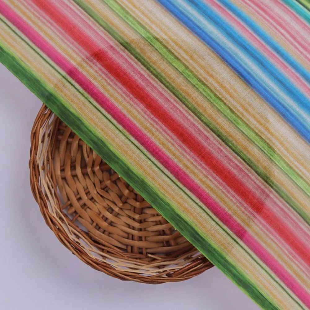 Multi-Coloured Striped Tusser Silk Fabric for Kurtis - Image 3