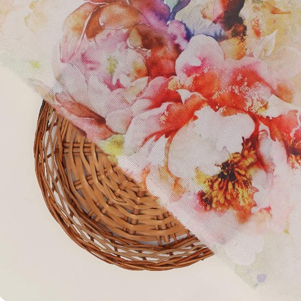 Multi Floral Printed French Crepe Polyester Fabric - Image 3