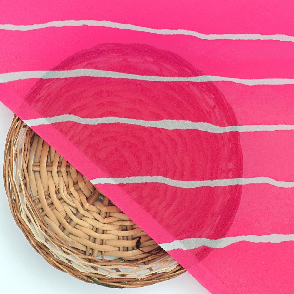 Multi Regimental Red Strips Digital Printed Fabric - Weightless - Image 2