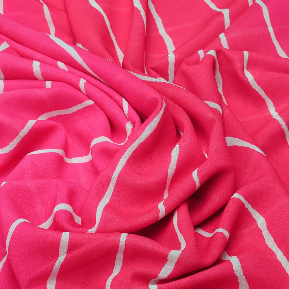 Multi Regimental Red Strips Digital Printed Fabric - Weightless - Image 3