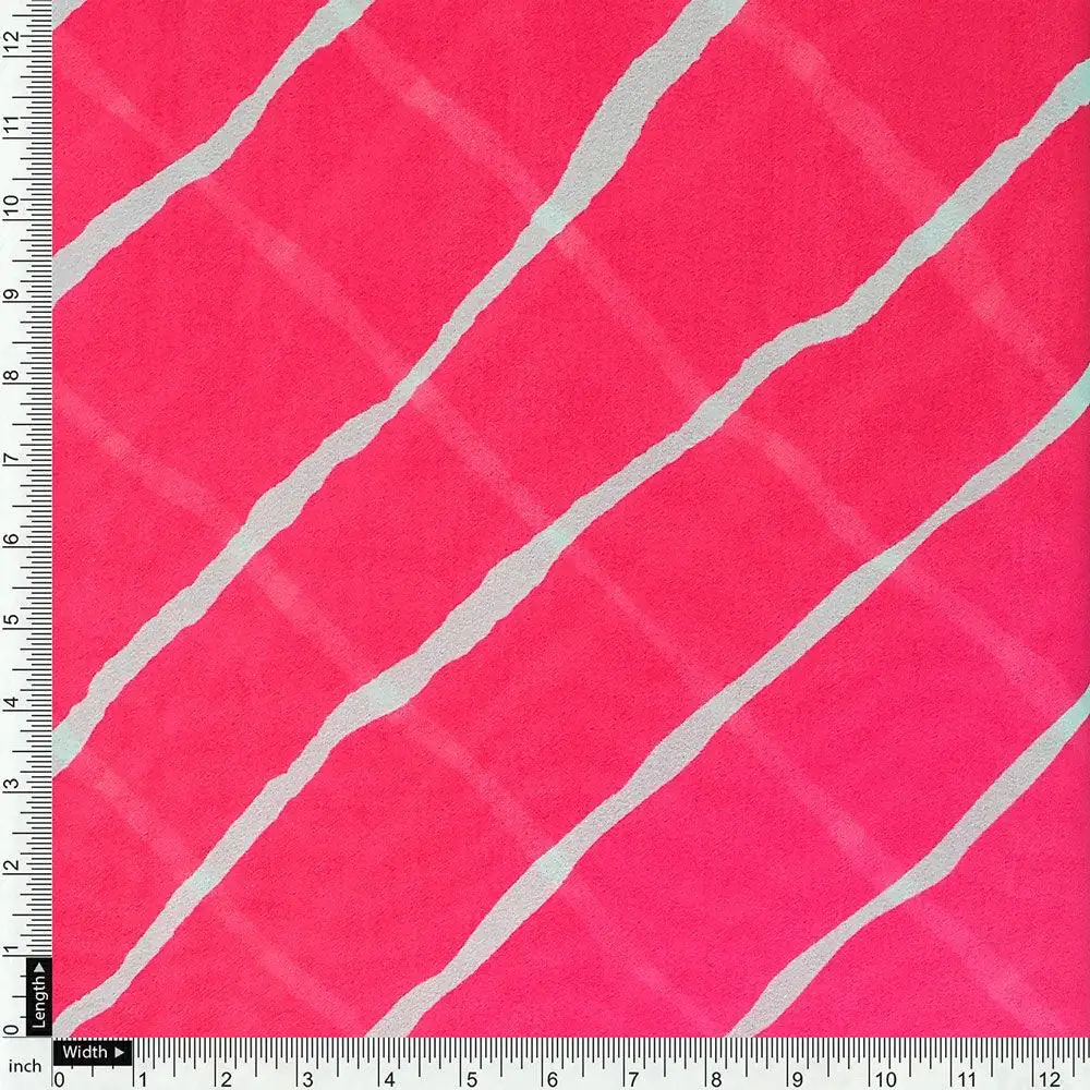 Multi Regimental Red Strips Digital Printed Fabric - Weightless - Image 4