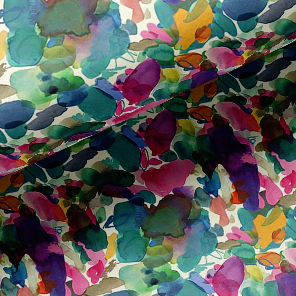 Multicolor Abstract Pattern Digital Printed Fabric - Image 2