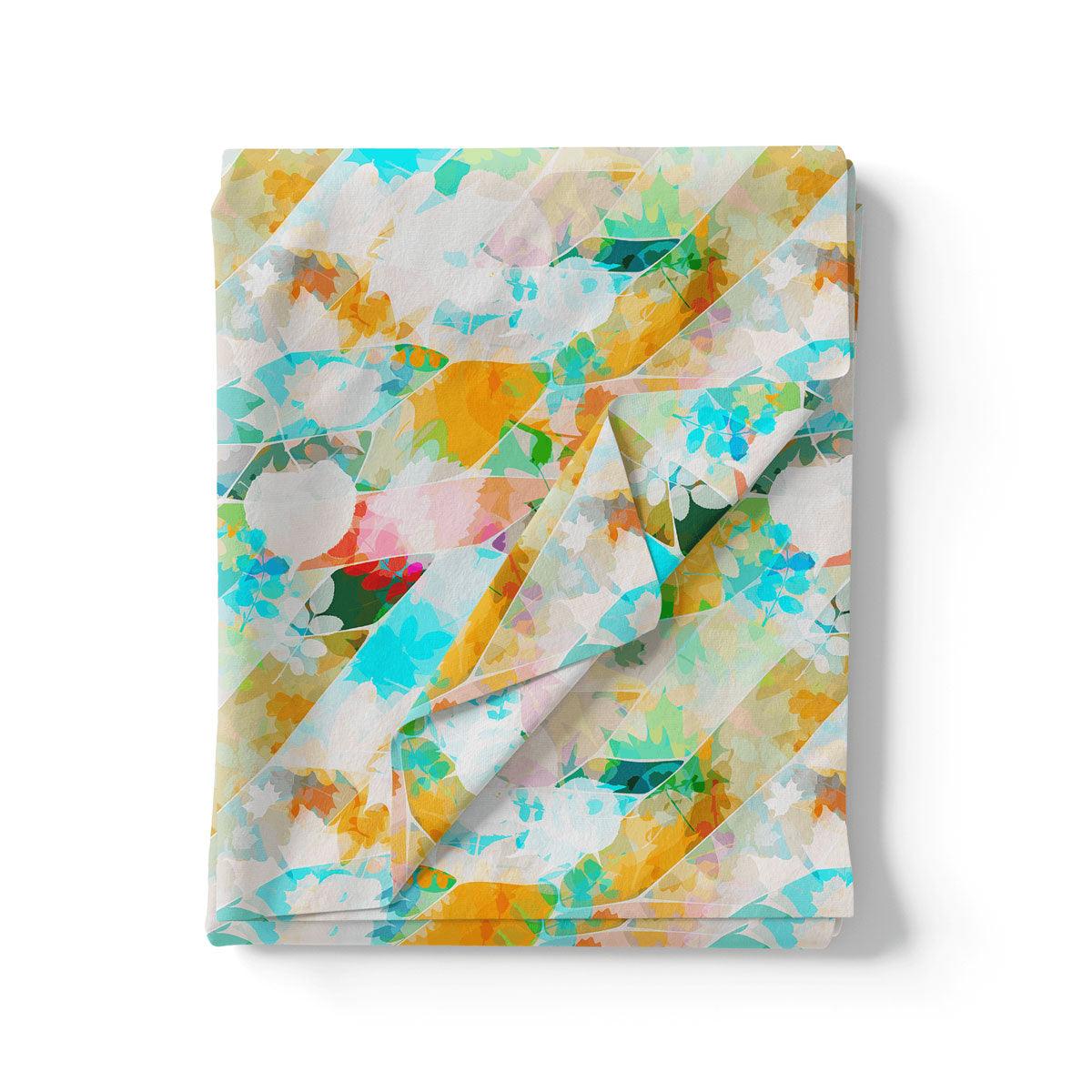 Multicolor Abstract Weightless Printed Fabric - Image 3