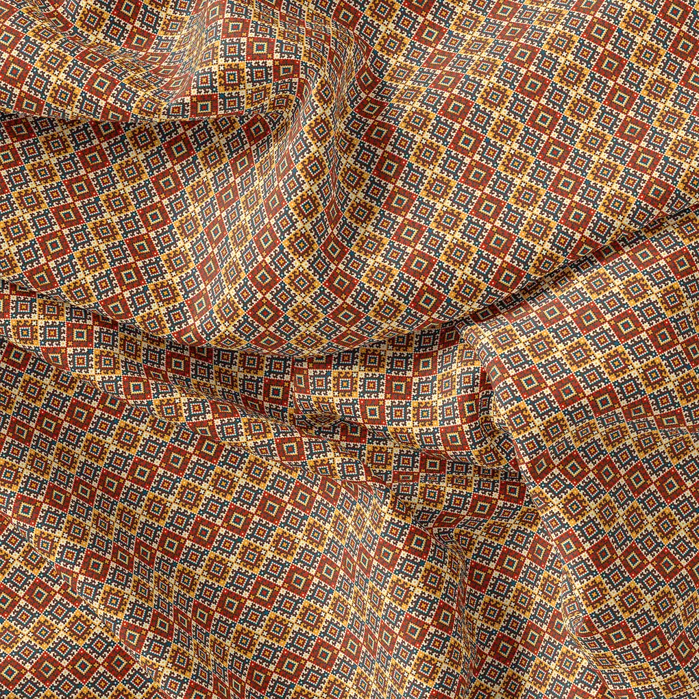 Multicolor Argyle Pure Georgette Printed Fabric Material - Image 4