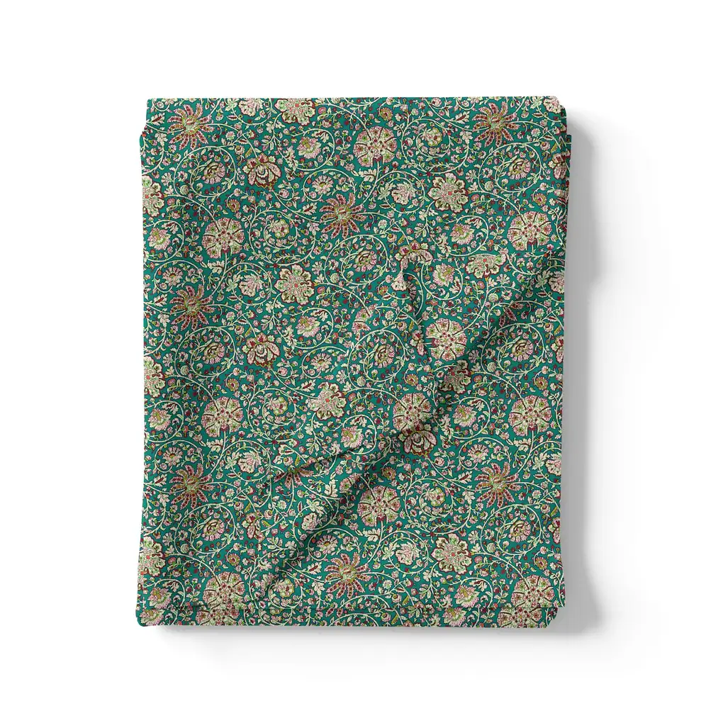 Multicolor Art Nouveau Pure Georgette Printed Fabric Material - Image 3