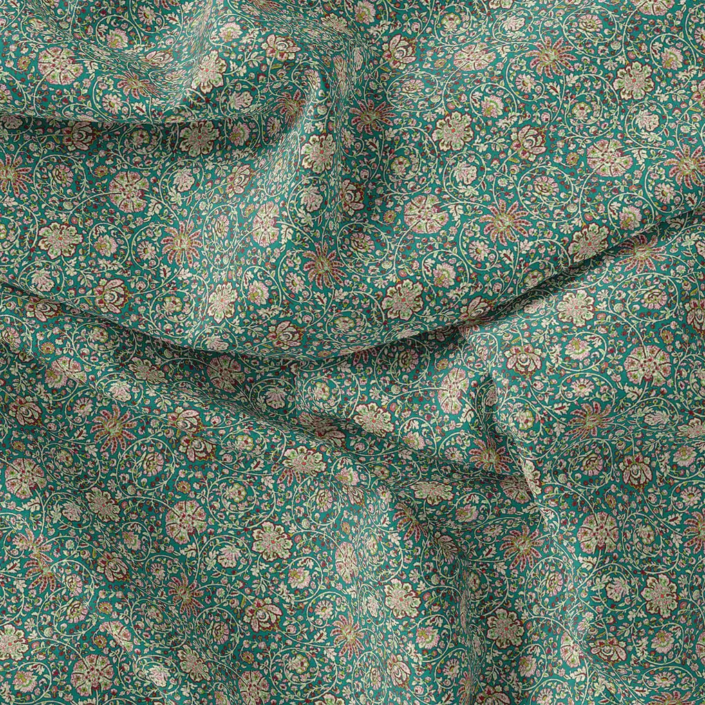 Multicolor Art Nouveau Pure Georgette Printed Fabric Material - Image 4