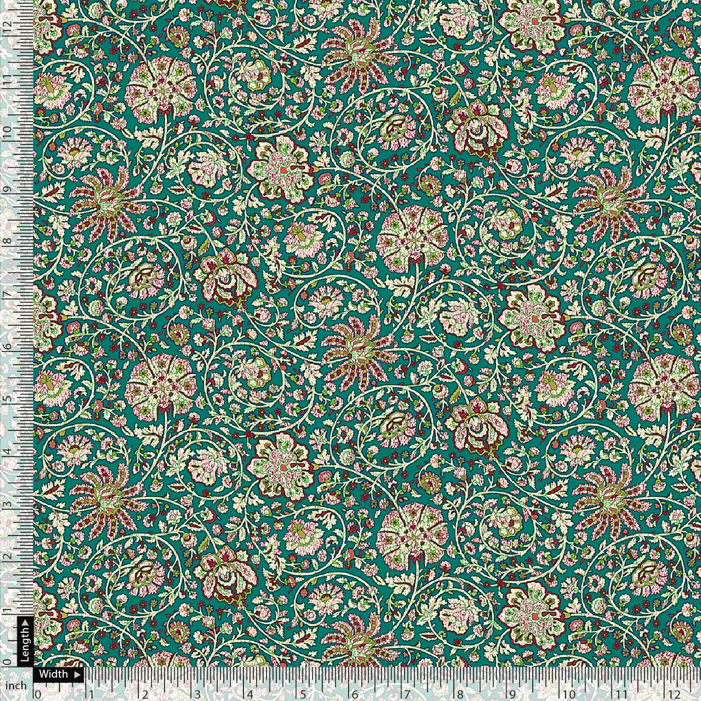 Multicolor Art Nouveau Pure Georgette Printed Fabric Material - Image 5