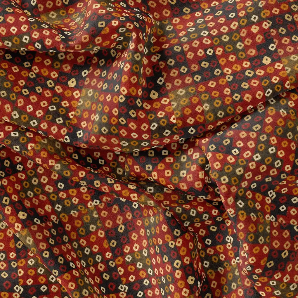 Multicolor Doted Weightless Printed Fabric - Image 4