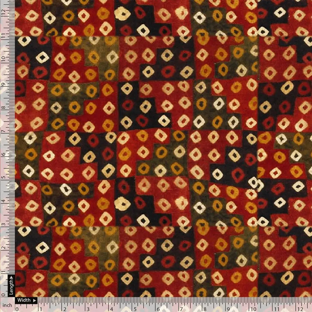 Multicolor Doted Weightless Printed Fabric - Image 5