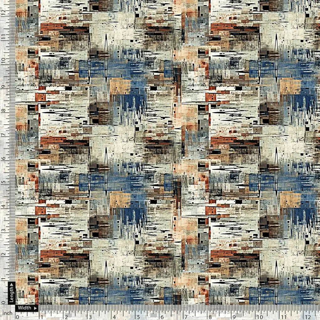 Multicolor Flame Stitch Pashmina Printed Fabric - Image 5