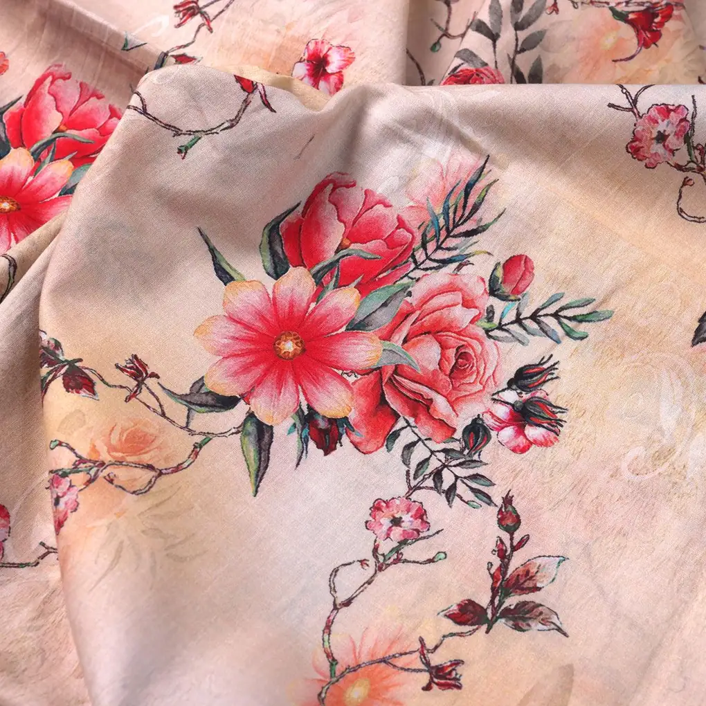 Multicolor Floral Digitally Printed Fabrics - Pure Cotton - Image 3