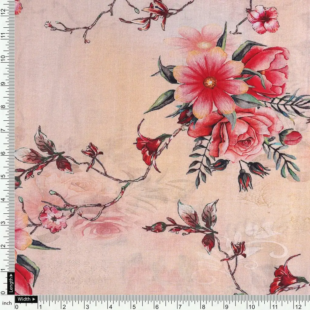 Multicolor Floral Digitally Printed Fabrics - Pure Cotton - Image 4