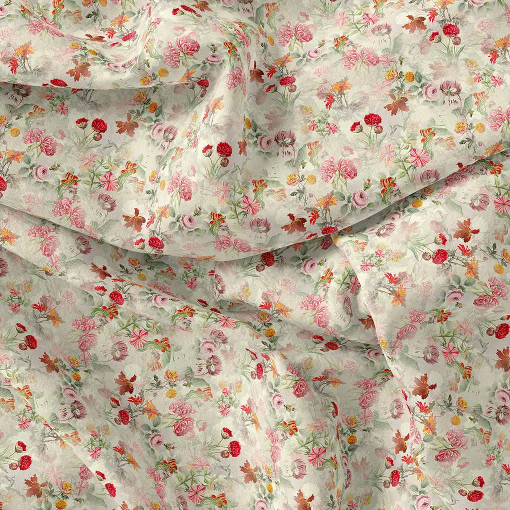 Multicolor Floral Pure Cotton Printed Fabric Material - Image 4