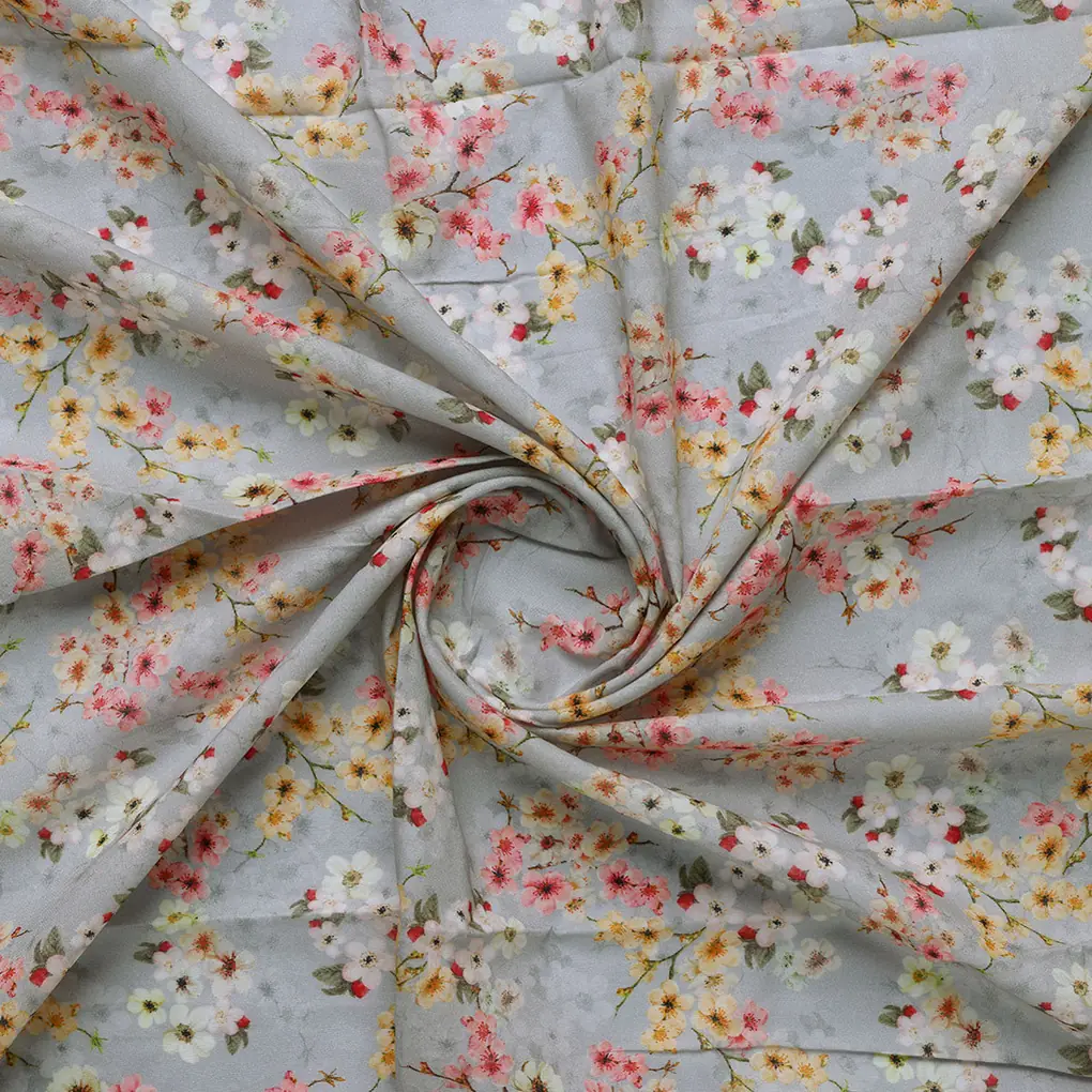 Multicolor Floral Pure Cotton Printed Fabric Material - Image 2