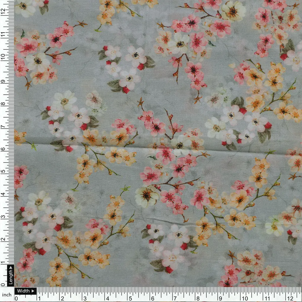Multicolor Floral Pure Cotton Printed Fabric Material - Image 4