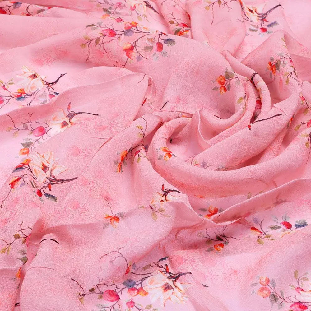 Multicolor Flower Pure Georgette Printed Fabric - Image 3