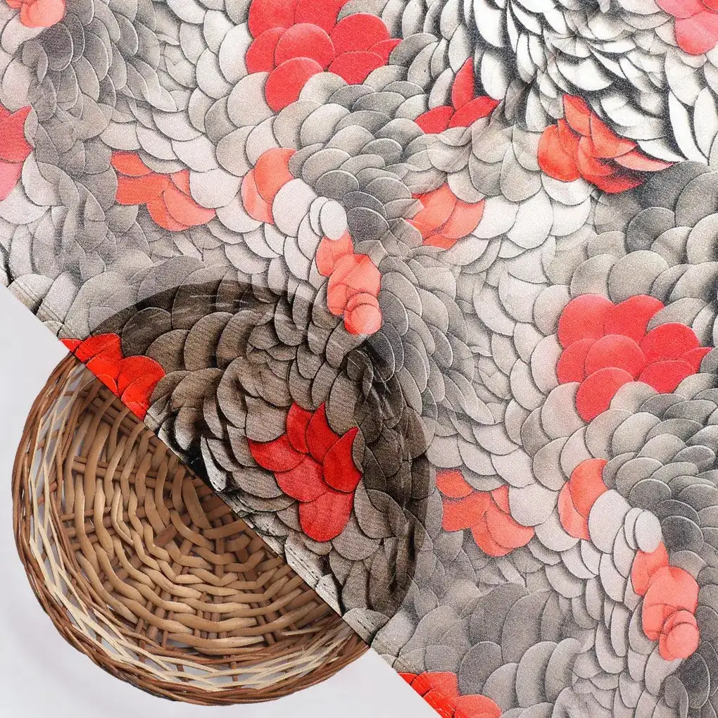 Multicolor Fur Pure Georgette Printed Fabric - Image 2